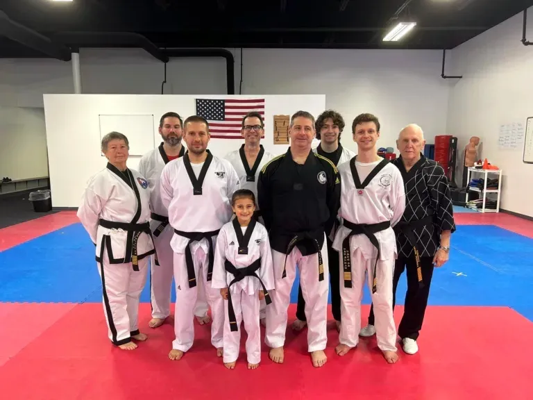 Teen martial arts students