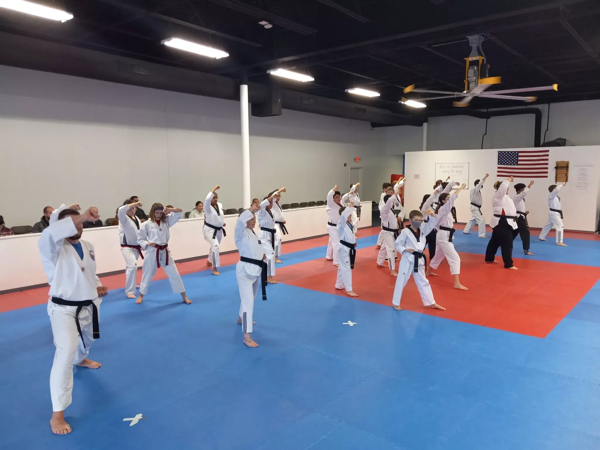 Martial arts students training