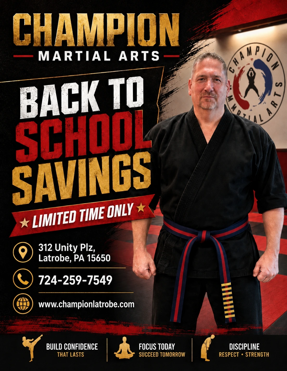 Champion Martial Arts back-to-school savings promotion