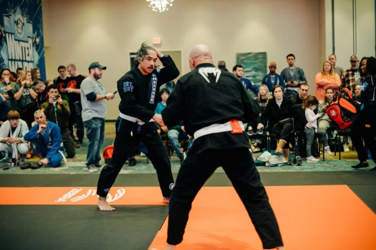 Martial arts match at a tournament event